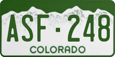 CO license plate ASF248