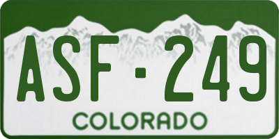 CO license plate ASF249
