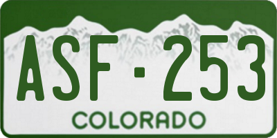 CO license plate ASF253