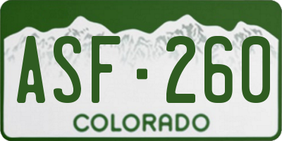 CO license plate ASF260
