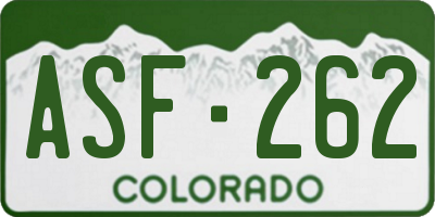 CO license plate ASF262