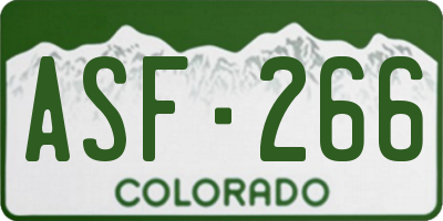 CO license plate ASF266