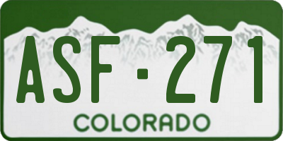 CO license plate ASF271