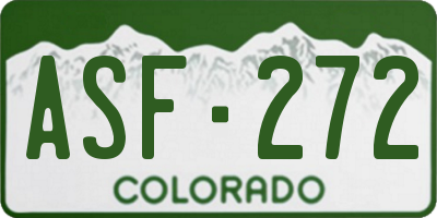 CO license plate ASF272