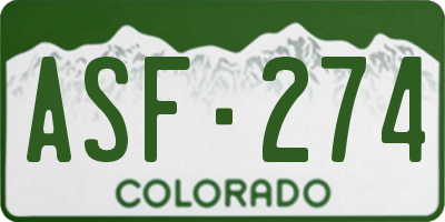 CO license plate ASF274