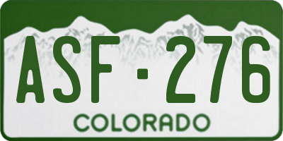 CO license plate ASF276