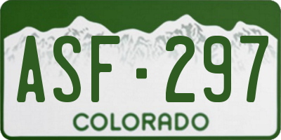 CO license plate ASF297