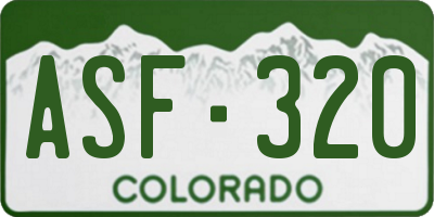 CO license plate ASF320