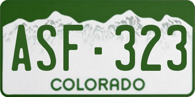 CO license plate ASF323