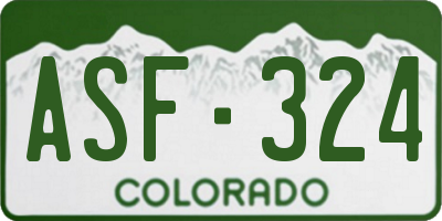 CO license plate ASF324