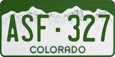 CO license plate ASF327