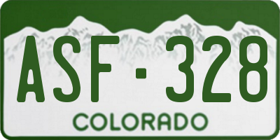 CO license plate ASF328