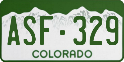 CO license plate ASF329
