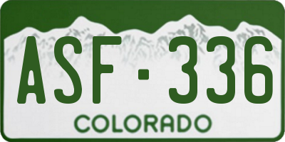CO license plate ASF336