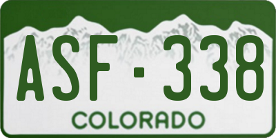 CO license plate ASF338