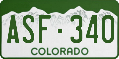 CO license plate ASF340