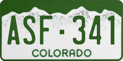 CO license plate ASF341