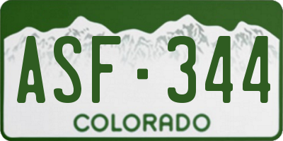 CO license plate ASF344