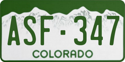 CO license plate ASF347