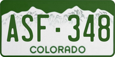 CO license plate ASF348