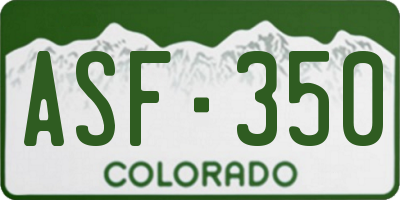 CO license plate ASF350