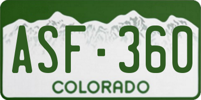 CO license plate ASF360