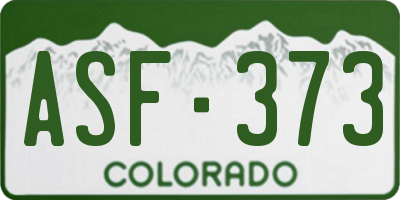 CO license plate ASF373