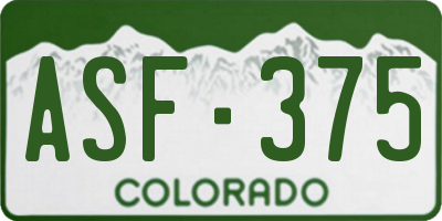 CO license plate ASF375