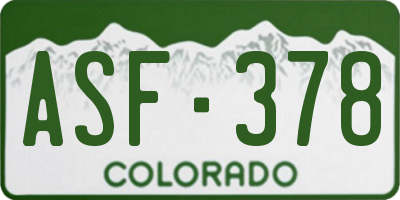 CO license plate ASF378