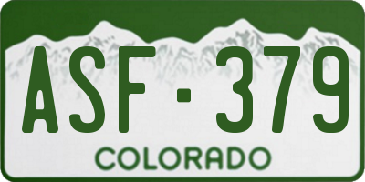 CO license plate ASF379