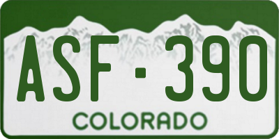 CO license plate ASF390
