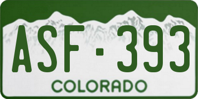 CO license plate ASF393