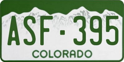 CO license plate ASF395