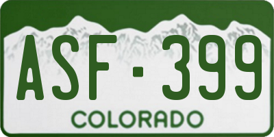 CO license plate ASF399