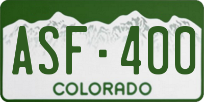 CO license plate ASF400