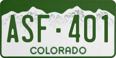 CO license plate ASF401