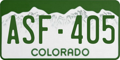 CO license plate ASF405