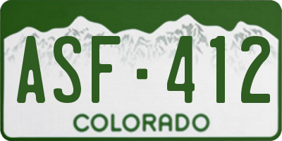 CO license plate ASF412