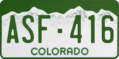 CO license plate ASF416