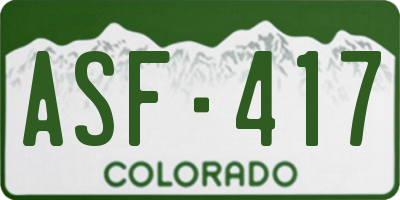 CO license plate ASF417