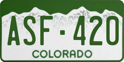 CO license plate ASF420
