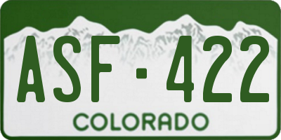 CO license plate ASF422