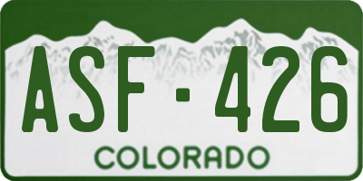 CO license plate ASF426