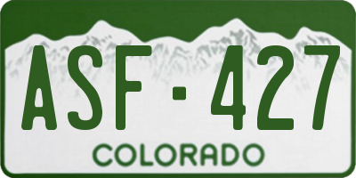 CO license plate ASF427