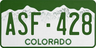 CO license plate ASF428