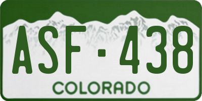 CO license plate ASF438