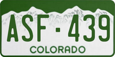 CO license plate ASF439
