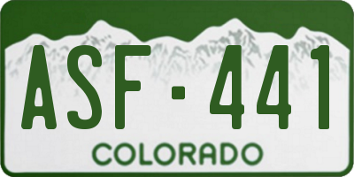 CO license plate ASF441