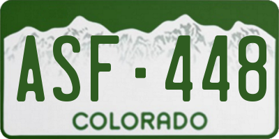 CO license plate ASF448