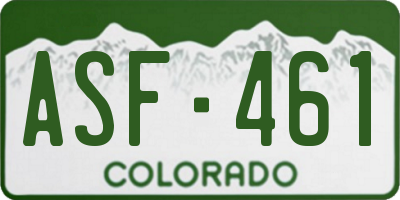 CO license plate ASF461